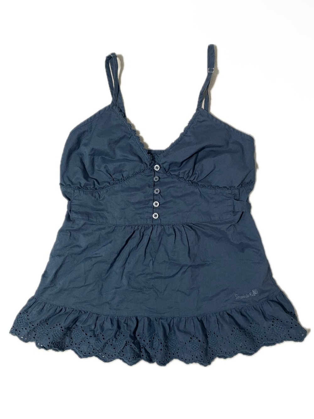 ✰ SunsetSurf.co Navy Eyelet-Hem Camisole ✰